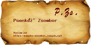 Psenkó Zsombor névjegykártya